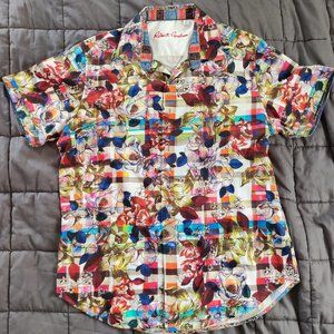 Colorful Robert Graham Printed Button Down Shirt Men M 100% Cotton